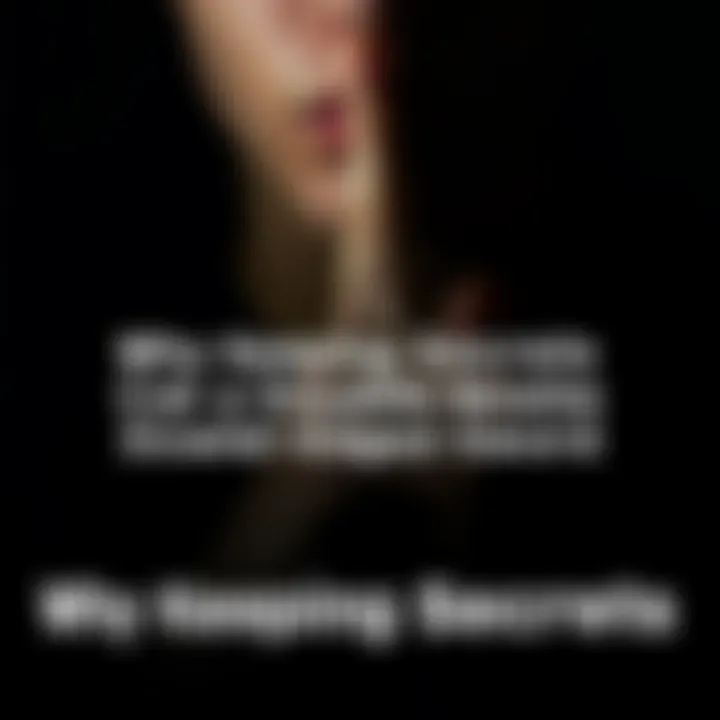 A person in a thoughtful pose, holding a finger to their lips, indicating secrecy while surrounded by shadows.