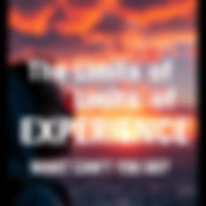 A person gazes into the distance, symbolizing exploration of knowledge and experience limits, with a sunset backdrop.