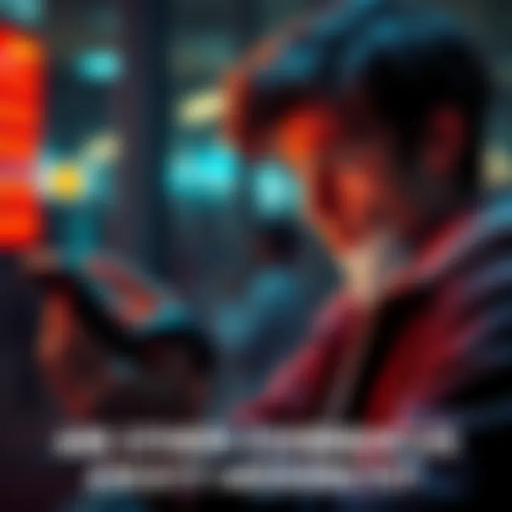 A person looking perplexed while checking their phone, wondering about the lack of away messages, with a calendar showing many days passing.