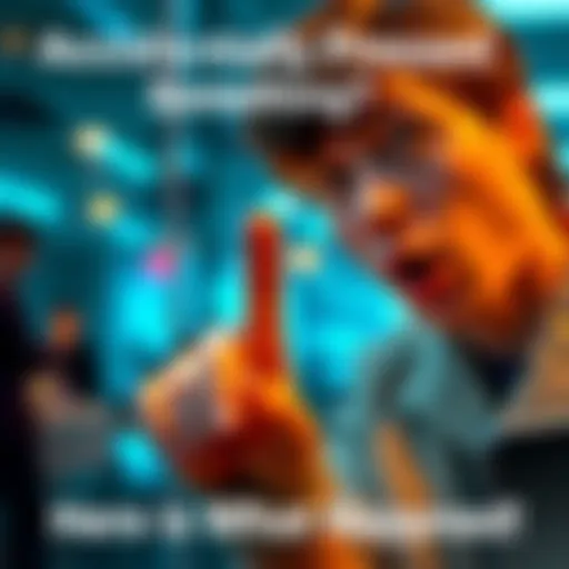 A person looking surprised while pressing a button on a device, highlighting the consequences of accidental clicks