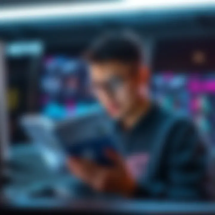 Person Reading Comments Individual reading negative comments about AI in a video, expressing their thoughts.