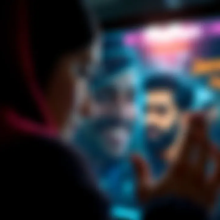 Tana looking at a digital description of Jamal, focusing on his features and emotions.