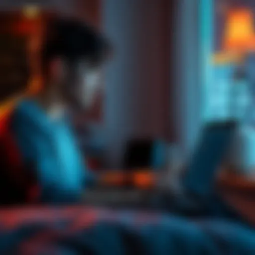 A person sitting with a laptop, looking thoughtful while researching Electroconvulsive Therapy, with AI chat interface visible on the screen.