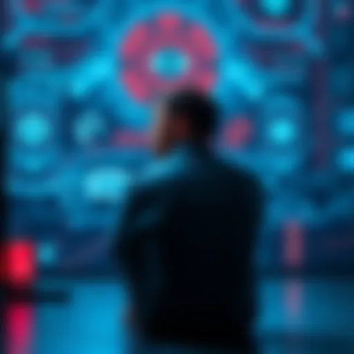 Individual sitting alone, looking at a screen with AI interface, deep in thought about technology reliance