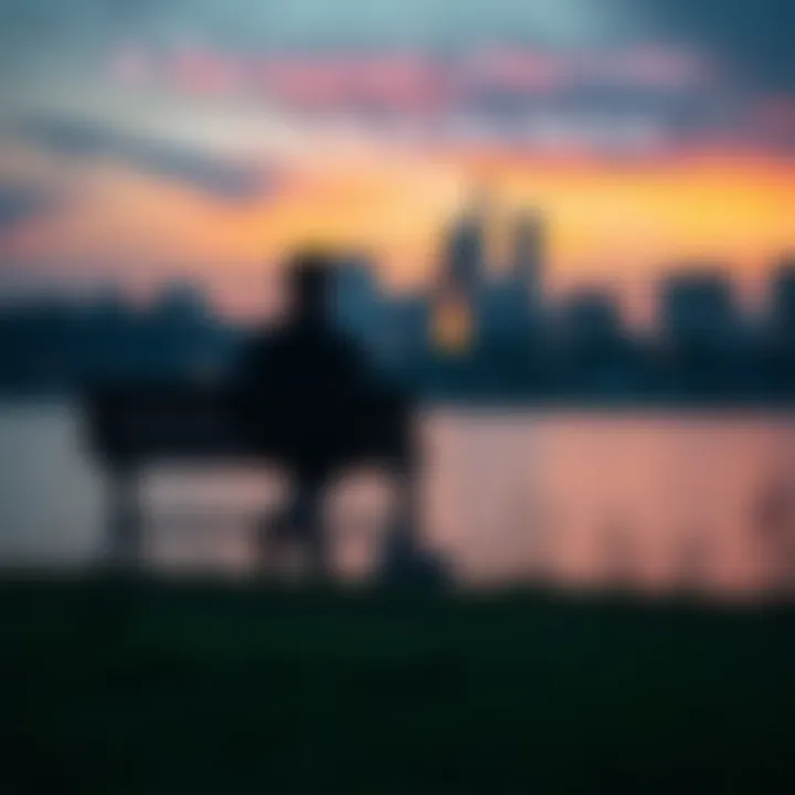 A person sitting alone on a bench, looking contemplative with a laptop nearby, symbolizing a desire for peace away from AI debates.