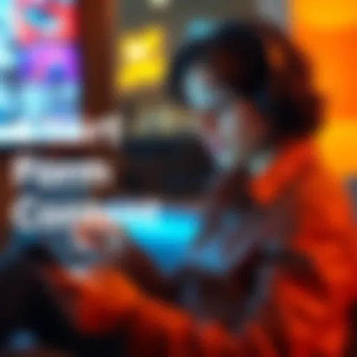 A person sitting with a smartphone, scrolling through short-form content, showing a thoughtful expression