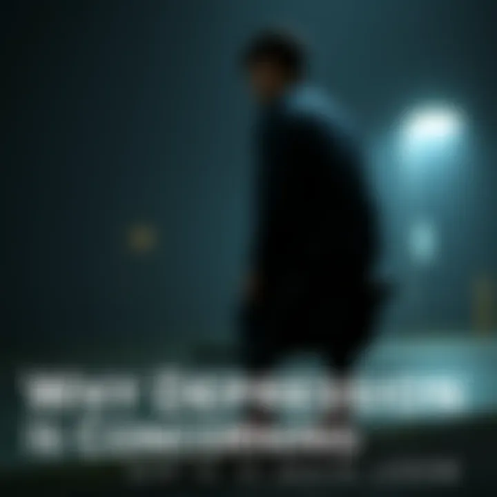 A person sitting on a bench with a somber expression, reflecting on their thoughts. Surrounding atmosphere looks gloomy.
