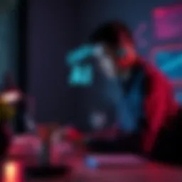 Individual sitting at a desk with a laptop, looking frustrated while trying to write an email, with AI tools visible on the screen.