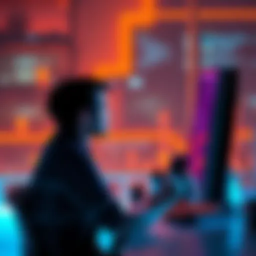 A person sitting at a desk, looking at a computer screen with a thoughtful expression as they engage in a conversation with artificial intelligence, exploring personal character questions.