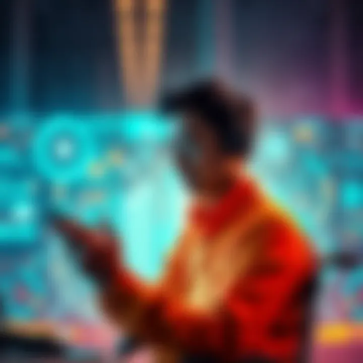 A person using AI tools A disabled individual engaging with AI technology to enhance their daily life, focusing on accessibility and innovation.