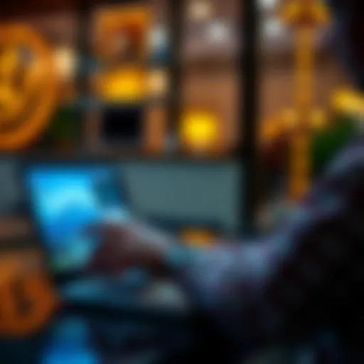 A person examines an online image using an Ai detector tool on a laptop, showing a focus on image authenticity checks.