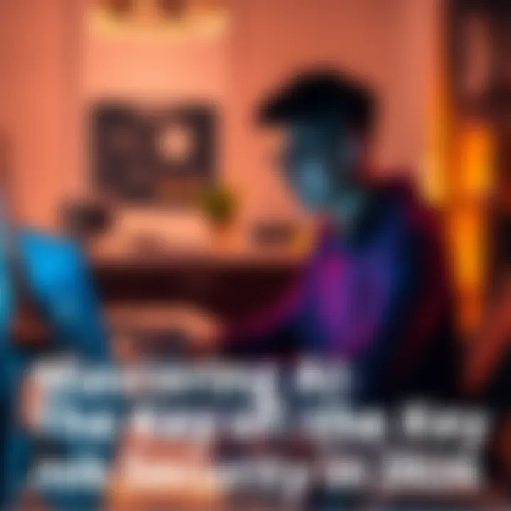 Employee working on a laptop with AI tools, looking focused and productive in a home office setting.