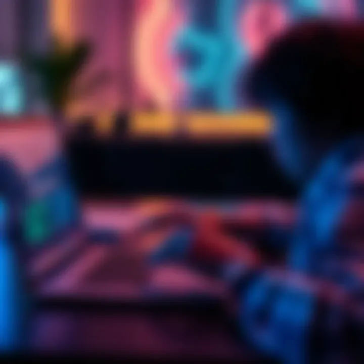 A person engaged with a laptop showing CatGPT, experiencing its AI features