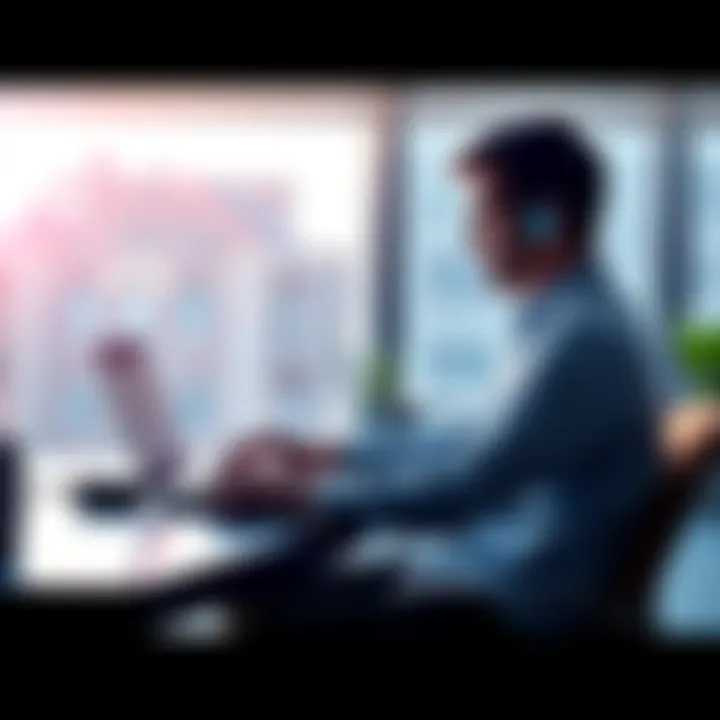 An individual sitting at a desk with a laptop, engaged in conversation with ChatGPT, showcasing an advanced AI technology from 2016.