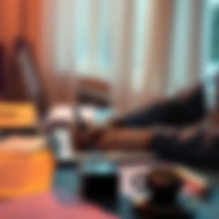 A person focused on writing effective AI prompts at a desk with a laptop, surrounded by notes and coffee.