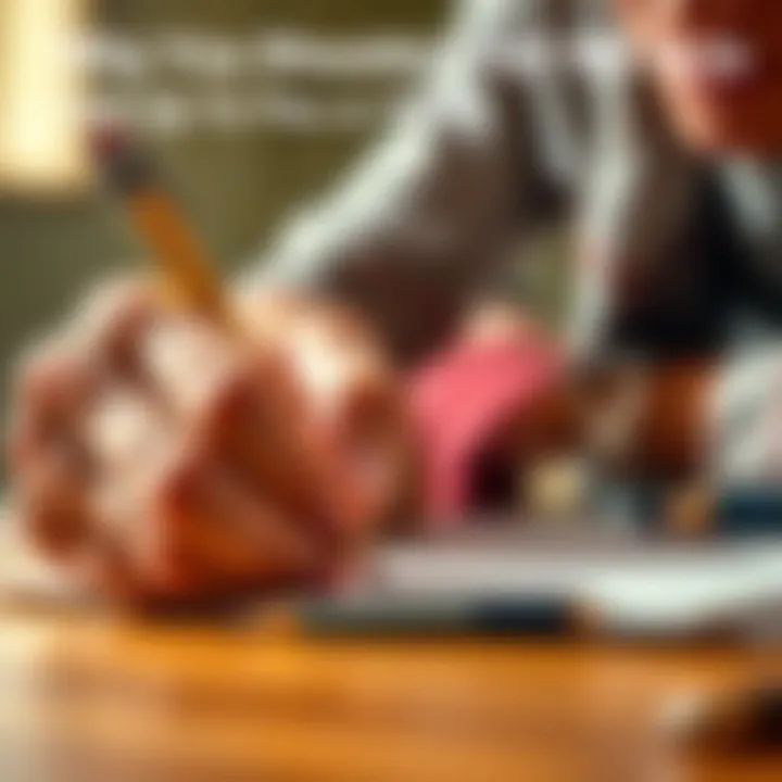 A close-up of a person holding a pencil, writing on paper, expressing frustration about traditional writing methods