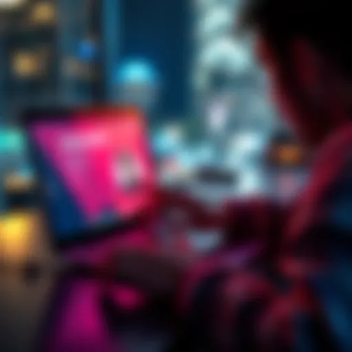 A person thoughtfully selecting a username on a laptop, reflecting on their identity and emotional ties to the name.