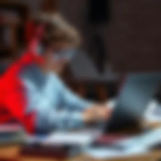 A third-year PhD student works on a laptop, using Claude Code for coding tasks while surrounded by research materials and notes.
