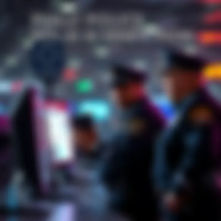 Philadelphia police officers looking at a computer screen displaying anti-AI memes