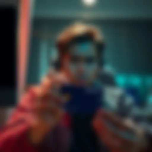A person on the phone looking frustrated while holding a credit card, representing customer service experiences with Visa and Mastercard.