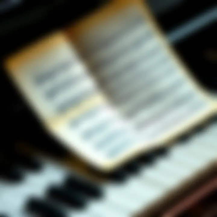 Close-up of piano keys with sheet music showing notes, representing a songwriting conflict about Taylor Swift's new song.