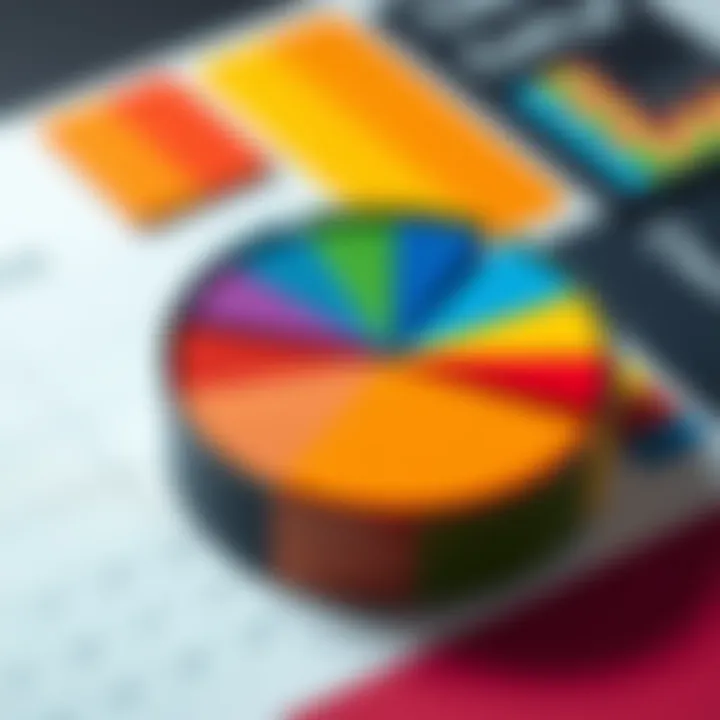 Pie chart illustrating spending categories A colorful pie chart showing different categories of annual credit card spending