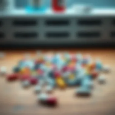 A handful of various pills scattered on a wooden table, representing the dilemma of taking multiple medications at once