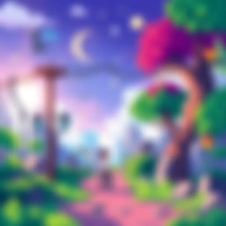 A vibrant pixel art scene showing hand-drawn sprites in an animated intro cinematic, with effects enhancing the visual storytelling.