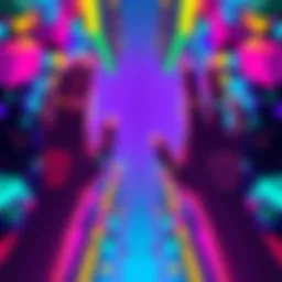A vibrant pixel art illustration featuring unique hand designs from the games Eclipsium and Lucid Blocks with colorful backgrounds