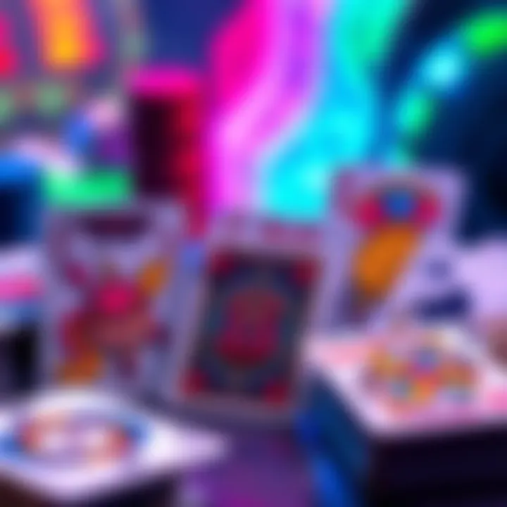 A colorful display of pixel art playing cards showcasing unique designs and details.