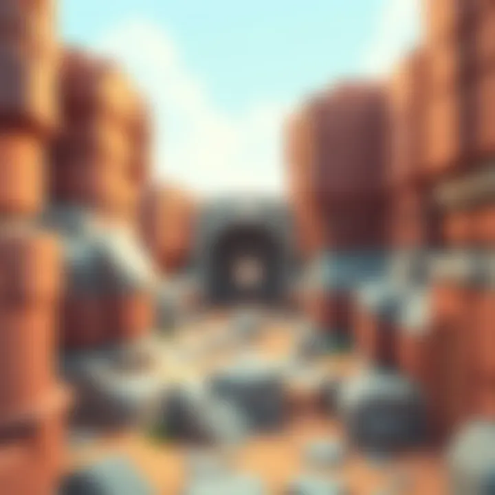 A close-up view of a vibrant 32x32 pixel art tilemap showcasing detailed sandstone walls for game design