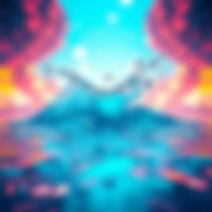 A stylized pixelated representation of water with dynamic animations, showcasing a unique artistic design.