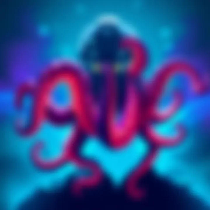 A colorful pixel art design showcasing multiple tentacles extending from a character, enhancing its visual appeal for a game.