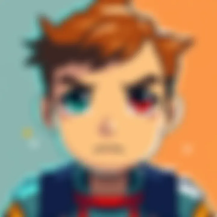 A pixel art sprite showing a character with and without eyes, representing the choice for retro gaming design.