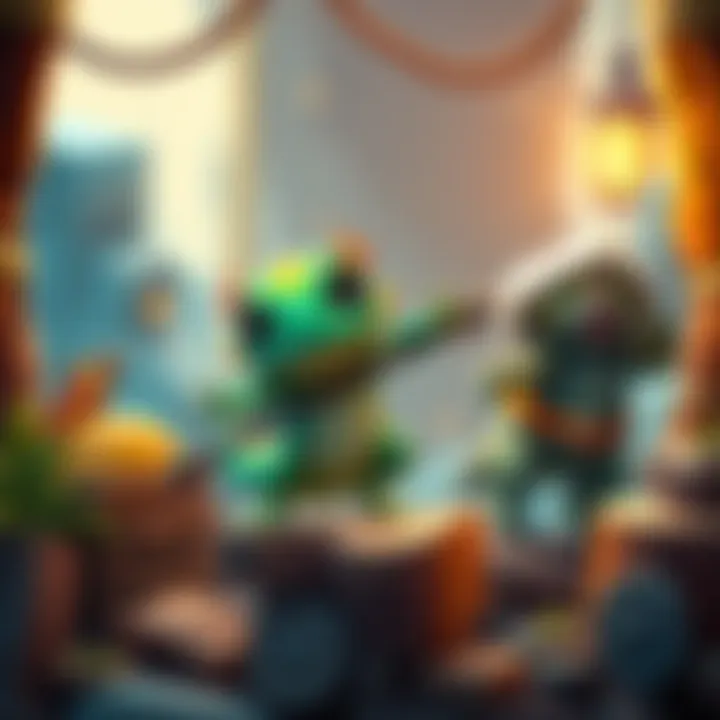 A colorful Pixolotl character battles against WoodWorkers and StoneBadgers in a vibrant 2D platformer setting.