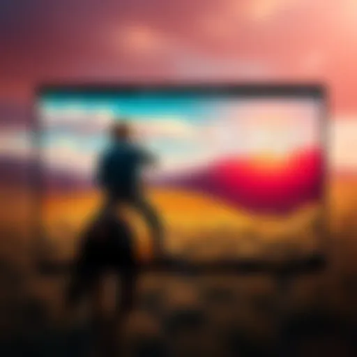 A browser screen showing a vibrant, AI-generated world inspired by Red Dead Redemption 2, with a cowboy character on horseback in a scenic landscape.
