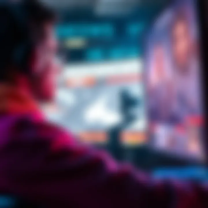 Player questioning news accuracy in a game A gamer analyzing news reports on a screen, looking thoughtful as they spot inaccuracies in the information presented