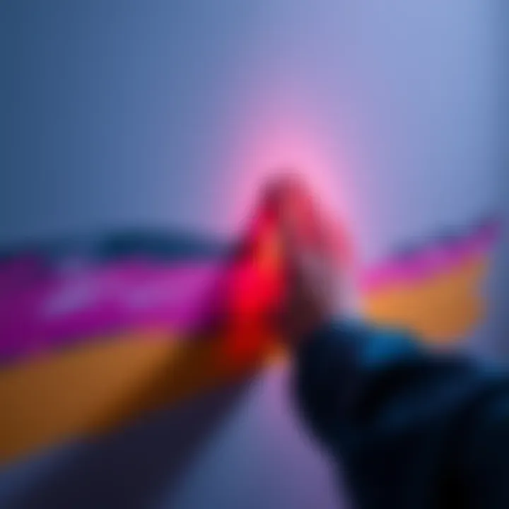 A person with their hand on a wall, testing the paint drying time in a game setting