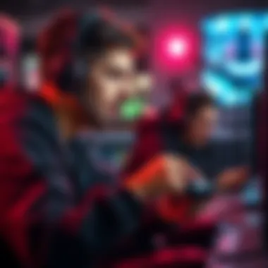 A passionate playtester engaged in testing a video game, providing feedback on gameplay, with a headset on and a gaming controller in hand.
