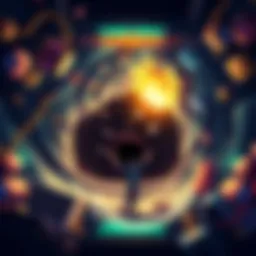 An illustration of a glowing black hole in an inventory screen, showcasing items being pulled into it.
