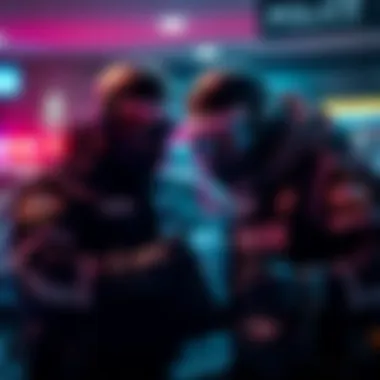 Police officers editing images of a failed drug operation using artificial intelligence