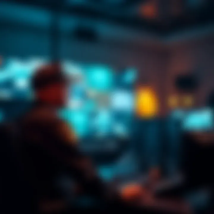 Police officer monitoring Flock camera feeds in a control room to enhance community safety