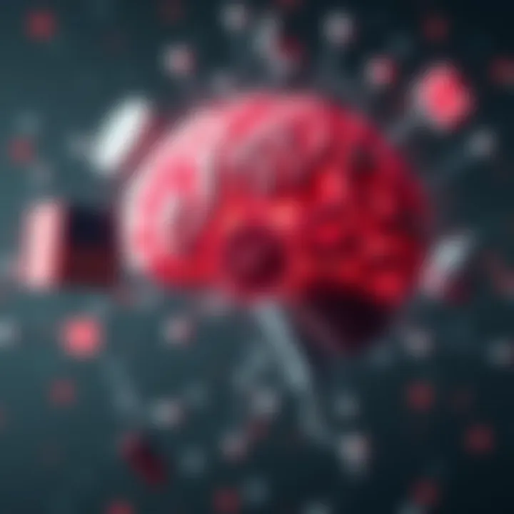 A visual representation of political bias in large language models, featuring an AI brain with political symbols around it, illustrating the impact of bias on technology and society.