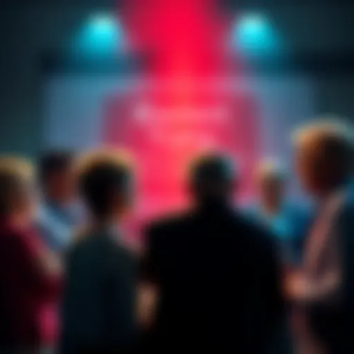 People engaged in a heated political discussion, highlighting the term 'blatant misinformation'