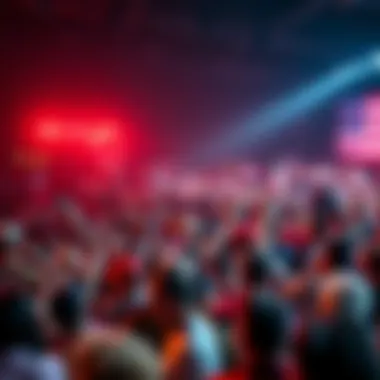 Crowd gathered at a political rally showing diverse supporters of President Trump