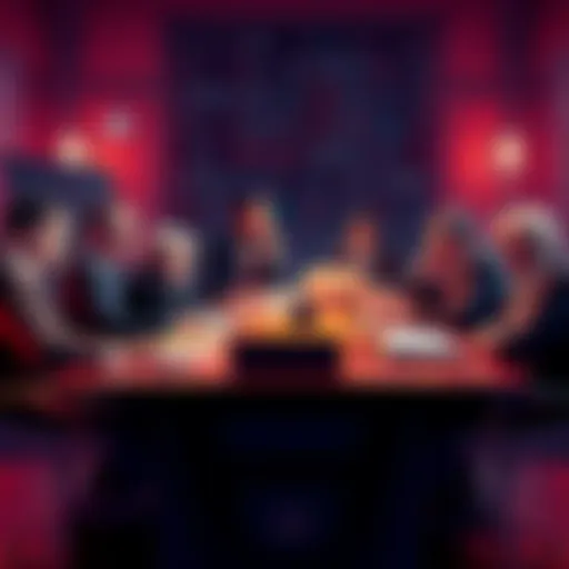 A group of politicians at a table, debating AI regulation with documents and laptops around them, showing concern on their faces.
