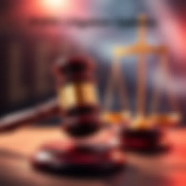 Graphic showing a gavel and scales of justice representing legal updates and employee rights advocacy by POPA