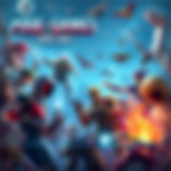 A collage of characters and scenes from trending free games