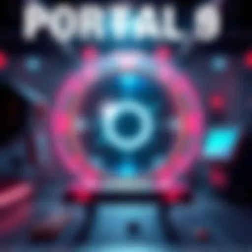 Portal 9 Activation An illustration of Portal 9 glowing with energy, surrounded by advanced Droner technology in a futuristic setting.