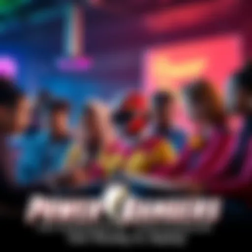 A vibrant promotional image showing diverse young adults participating in the Power Rangers Internship Program, engaged in creative tasks and learning about the entertainment industry.